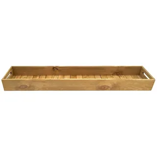 Spetebo XXL Holz Dekotablett - 95 x 18 cm - Serviertablett extra lang mit Griffen - Kerzentablett Servierschale Tisch Deko Servier Kerzen Brett Weihnachten
