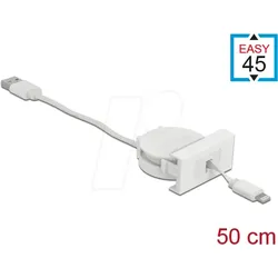 DELOCK 81331 - Easy 45 Modul USB 2.0 Ausrollkabel USB Typ-A zu 8 Pin Lightning