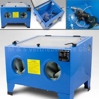 BITUXX Sandstrahlkabine 90 Liter Tisch Sandstrahlgerät Sandstrahlen