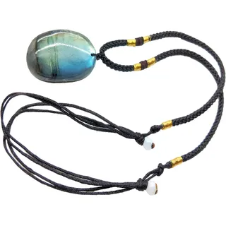 Dranng Labradorit Anhänger | Natürlicher Labradorit Stein Für Damen, Feiner Schmuck Anhänger Halskette, Heilende Halbedelstein Edelstein Halskette Für Damen Und Herren