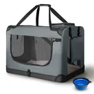 Hundetransportbox Lassie S (grau) faltbar mit Decke, - 34x50x36 cm Hundetasche Hundebox