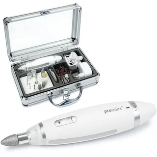 prorelax Maniküre- Pediküre-Set DELUXE | Für Damen und Herren | Professionelle Hand- und Fußpflege für Zuhause und unterwegs | 15 hochwertige Aufsätze aus chirurgischem Stahl | Mit LED-Licht