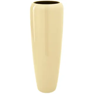 Flingora Bodenvase Cleo, mit Einsatz - Fiberglas - Indoor & Outdoor - Creme - Höhe 97 cm gelb Ø 34 cm x 97 cm