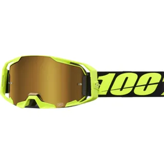 100% Armatic Crossbrille verspiegelt - Neon-Gelb/Schwarz Gold-Verspiegelt