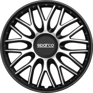 Sparco SPC1696SVBK Set Wheel Covers Roma 16-inch Silver/Black, Pulgadas