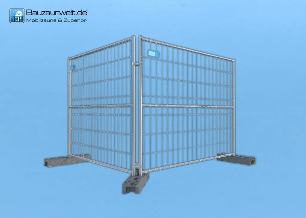 BAUZAUNWELT 13 kg 2,20 x 2,00 m Mobilzaun mit 3 Rohren - extra stabil