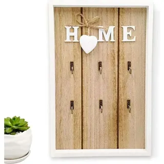 Odipie - niemals verwendet] Schlüsselkasten, Schlüsselkasten aus Holz zur Wandmontage, mit 6 Haken zum Aufhängen von Schlüsseln, Schlüsselkasten aus