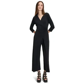 Cartoon Jumpsuit mit weitem Bein in Schwarz