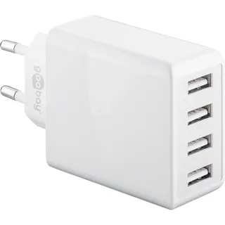goobay 44962 4-fach USB-Ladegerät 30W, weiß