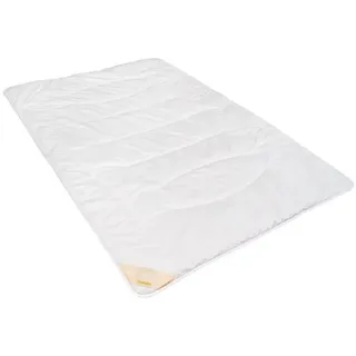 KÜNSEMÜLLER Naturhaarbettdecke Cashmere, Füllung: 100% Kaschmir, Bezug: 100% Baumwolle, Edles Himalaya-Kaschmir weiß 155 cm x 220 cm