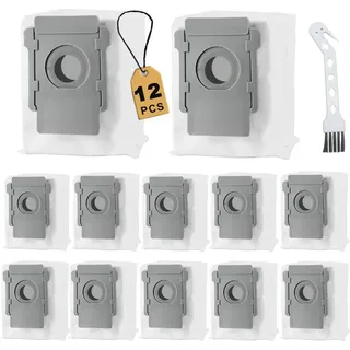 zimtky 12 Stück Staubsaugerbeutel für iRobot i & j & s &e Serie, Staubbeutel für Roomba i7, i7+, i8, i8+, i3, i3+, i4, i4+, i6, i6+, j7, j7+, s9, s9+ C...