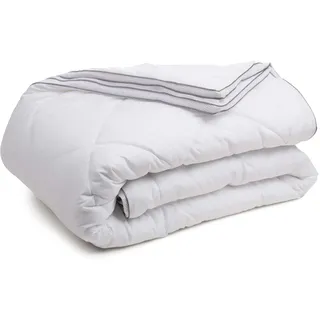 Gözze & 4-Jahreszeitendecke, 2er-Set, Sommerbettdecke + Herbst-/Frühlingsbettdecke, Atmungsaktive Bettdecke mit Klimaband, 155 x 220 cm - Weiß