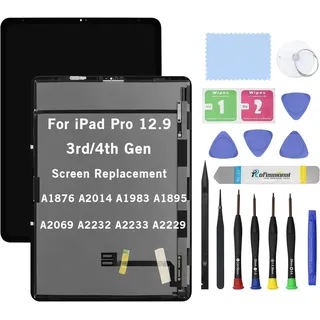 Ersatz-LCD-Bildschirm für iPad Pro 12,9 Zoll / 32,8 cm (12,9 Zoll), 3. / 4. Generation (A1876, A2014, A1983, A1895, A2069, A2232, A2233, A2229), LCD-Display und Glas-Touch-Digitizer,