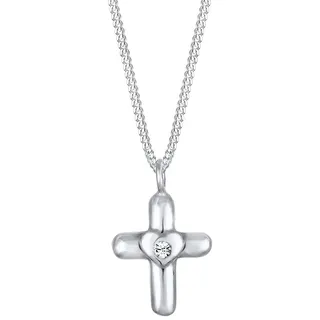 Elli Kinder Kreuz Herz Cute Kristalle Silber Ketten Damen