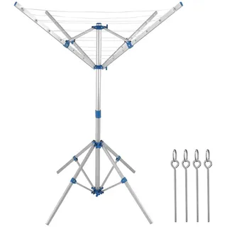 Deuba Wäschespinne Camping 240 x 186cm silber / blau