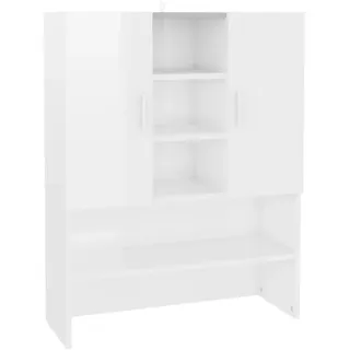 vidaXL Waschmaschinenschrank Hochglanz-Weiß 70,5x25,5x90 cm