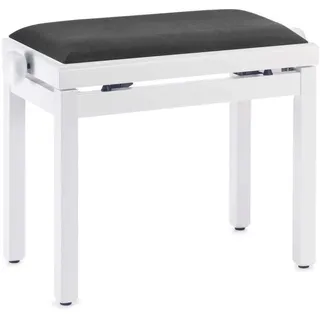 Stagg 21271 hohenverstellbare Samt-Klavierbank (49-59 cm, Sitzfläche gepolstert, 55x32 cm) weiß/matt/schwarz