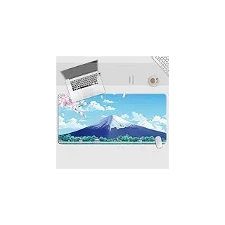 Treer Gaming Mauspad, Mousepad mit Vernähte Kanten, Mauspad L/XL/XXL, rutschfeste Gummibasis Mousepad Gaming, Japanischer Stil Mauspad Groß (Sakura,700x300x3mm)