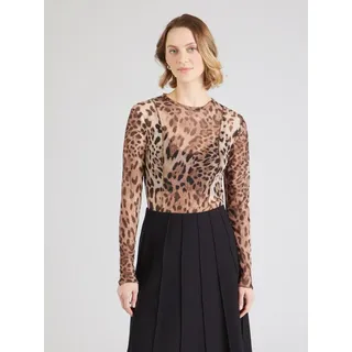 Vila Langarmshirt Ninna (1-tlg) Plain/ohne Details braun|schwarz L (40/42)