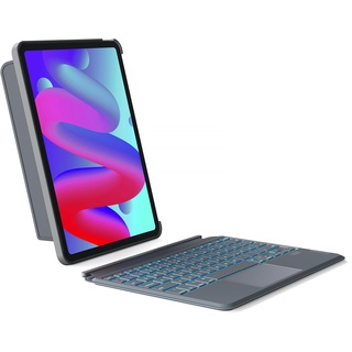 Inateck Tastatur Hülle für iPad Air 11 Zoll M3/M2 (2025/2024), Air 5/4 10.9 Zoll,iPad Pro 11 Zoll 4/3/2/1,QWERTZ, Hoch-/Querformat Ständer,Abnehmbare Touchpad mit 7-Farbiger Beleuchtung,KB04111