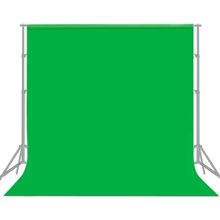 Green Screen Fotohintergrund 3x3 m, Bonvvie Faltenresistenter Fotografie Hintergrund Grün Chromakey Musselin Hintergrund für Photo Video Studio, Fernsehen, Zoom, YouTube, Online-Meetings