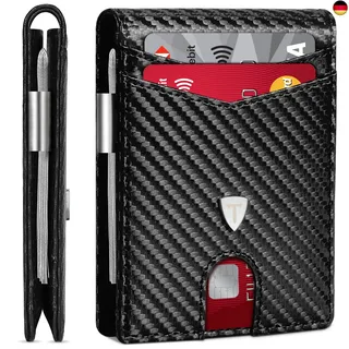 TEEHON Geldbörse Herren Slim Wallet Geldbörse schwarz