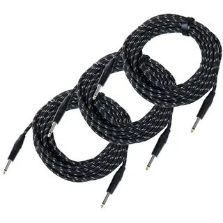 Pronomic Stage INST-10T Instrumentenkabel 10m Textil 3x Set