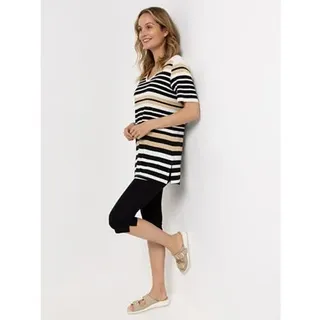 DENIM & CO. Set Tunika & Capri Leggings V-Ausschnitt 1/2-Arm, bedruckt