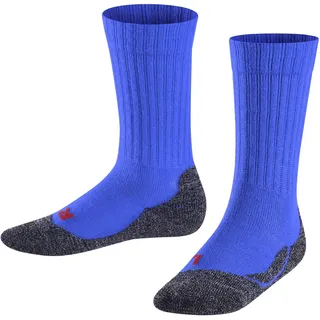 Falke Unisex Kinder Socken Active Warm K So Wolle Funktionsmaterial dick atmungsaktiv einfarbig 1 Paar, Blau Cobalt Blue 6054, 35-38