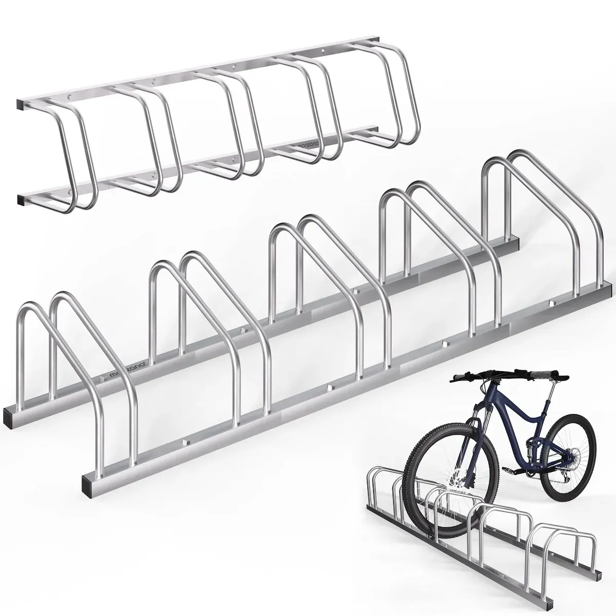 MONZANA® Fahrradständer für 4 Fahrräder Mehrfachständer mit 37 cm Radabstand für 30-65mm Reifenbreite
