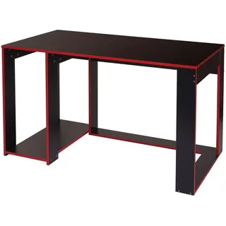 MCW Schreibtisch, MCW-J26, Computertisch Bürotisch, 120x60x76cm ~ schwarz-rot