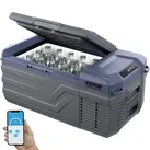 VEVOR Autokühlschrank, 12-Volt-Autokühlschrank, tragbarer 15-Liter-Einzelzonen-Gefrierschrank, einstellbarer Bereich von -4°F bis 68°F, 12/24 V DC und 100-240 V AC-Kompressorkühler für Outdoor, Camping, Wohnmobil