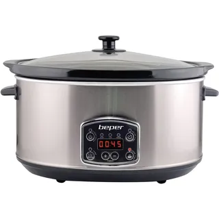 Beper BC.510 Slow Cooker, Crock-Pot, 280 W, 4,5 Liter, Glaskeramik, Schongarer