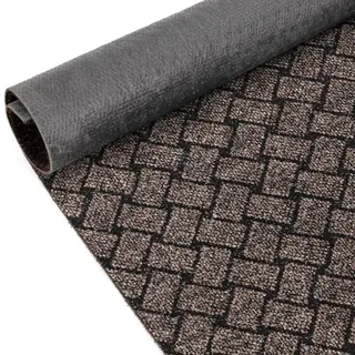 ANRO Schmutzfangmatte Flur Läufer Schmutzfangläufer Fußmatte Teppichläufer Flurteppich Türmatte Meterware Melbourne Braun 100x100cm