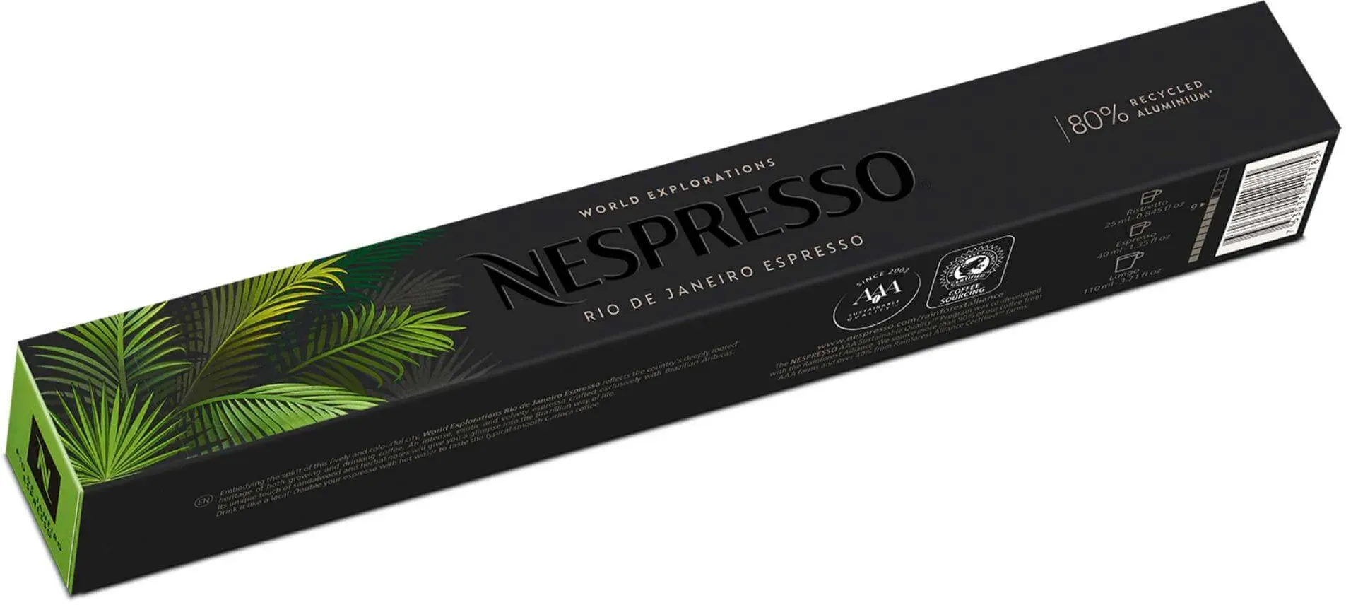 Nespresso Rio de Janeiro Espresso Original Line 10 Espresso Kaffeekapseln Grün 40 ml Reich an Kräuter- & Gewürzaromen