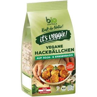 biozentrale it ́s veggie! Vegane Hackbällchen auf Soja- und Erbsenbasis | 150 g | Soja aus Österreich | hoher Proteingehalt