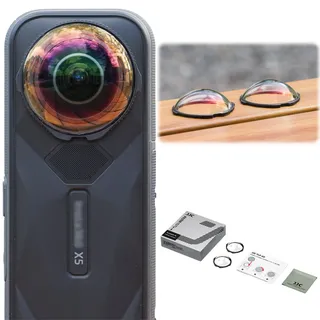 JJC Linsenschutz für Insta 360 X5 (2 Stück),Premium Linsen Objektivschutz für Insta360 X5 mit Reinigungstuch,X 5 Zubehör 9H-Härte Kratzfest Klares Objektivabdeckung Objektiv Abdeckung Linse Schutz