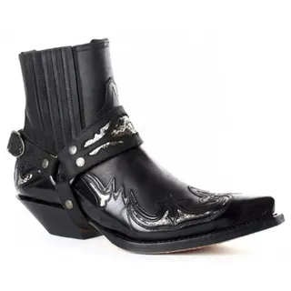Dcbdx Herren Cowboy-Stiefelette Westernstiefel mit Westernabsatz Rutsch Blockabsatz Chelsea Stiefel Kleid Stiefelette,Schwarz,43 EU - 43 EU