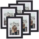6er-Set Bilderrahmen mit robustem Acrylglas, 13 x 18 cm, schwarz