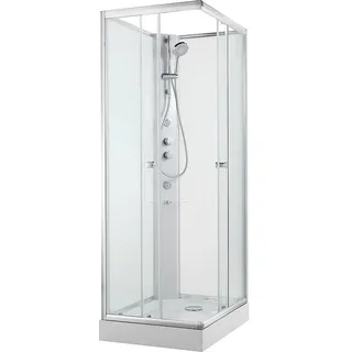 Evenes Komplettdusche Basic 900 x 900 x 2110 mm Thermostatmischer + Hand-/Seitenbrause - 93 979 74