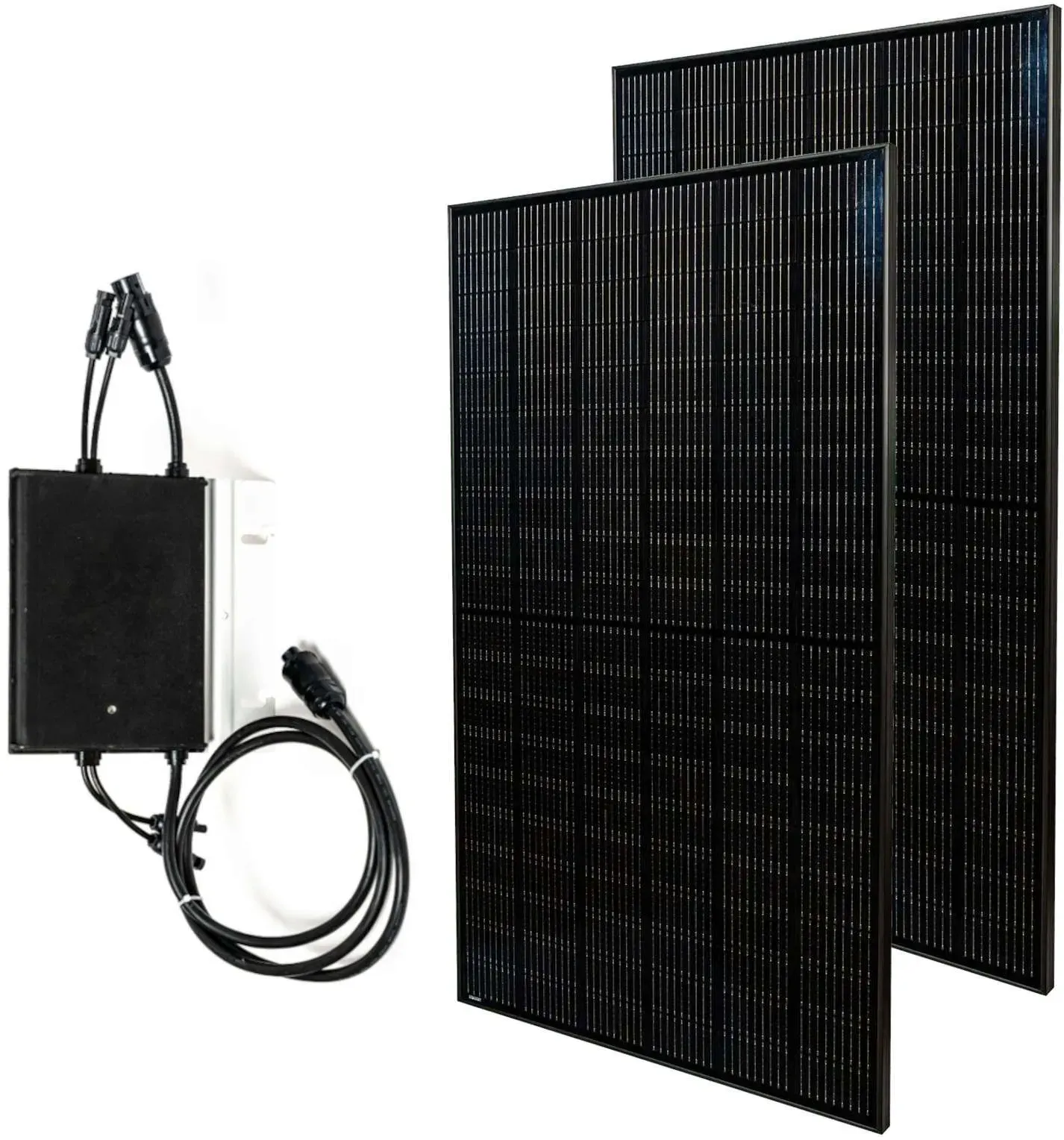 Priwatt Balkonkraftwerk priBasic Duo Paket 2x 375 Wp/600 W Solaranlage ohne Halterung inkl. Wechselrichter Hoymiles