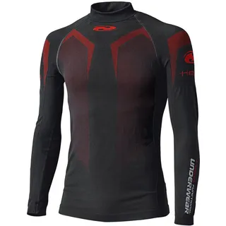 Held 3D-Skin Warm Top Funktionsshirt langarm - Schwarz/Dunkelrot/Rot - S