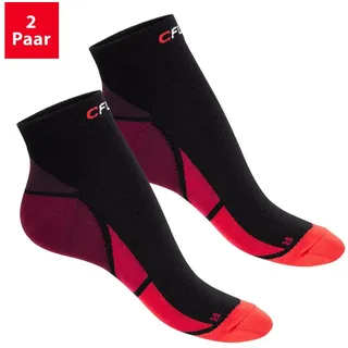 CFLEX Kompressionsstrümpfe Sportsocken für Herren & Damen mit Kompression 2er & 4er rot|schwarz 43-46