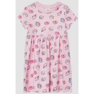 S.Oliver - Ausgestelltes Jersey-Kleid mit All-over-Print, Kinder, Rosa, 134