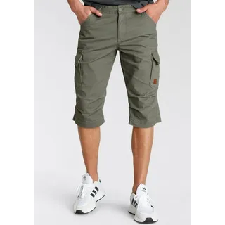 Bruno Banani Bermudas BRUNO BANANI, Herren, Gr. 31, Länge 32, grün (olivgrün), Denim/Jeans, Obermaterial: 100% Baumwolle, schmal knieumspielend, Hosen Bermudas, schmale Passform, gerade Beinform, mit Cargotaschen, Topseller