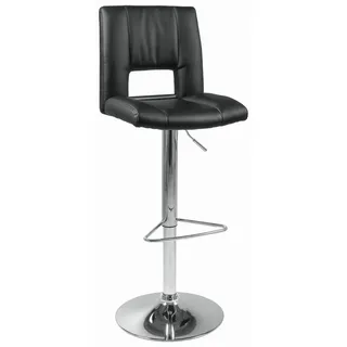 Actona 2er-Set Actona Barhocker Sylvia Lederoptik Schwarz