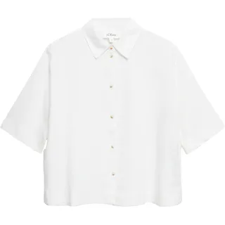 s.Oliver Kurzarm-Bluse aus Leinenmix Weiß XS