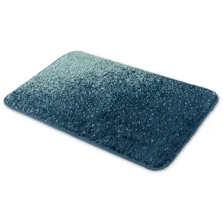 ANRO Badematte CLARA Badteppich Bodenmatte, Höhe 8 mm, pflegeleicht, wasserundurchlässig, strapazierfähig, rutschfest, schmutzabweisend, Polypropylen (PP), Eckig, Badematte, Textil blau Badematte