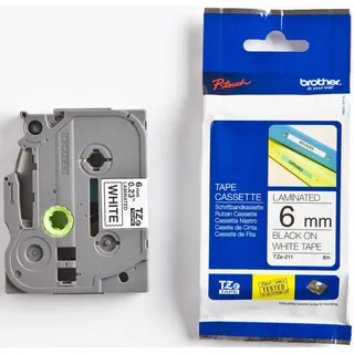 Brother TZe-211 laminiert weiß auf schwarz 0,6cm x 8m