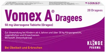KLINGE Übelkeit Vomex A Dragees, 20 Tabletten